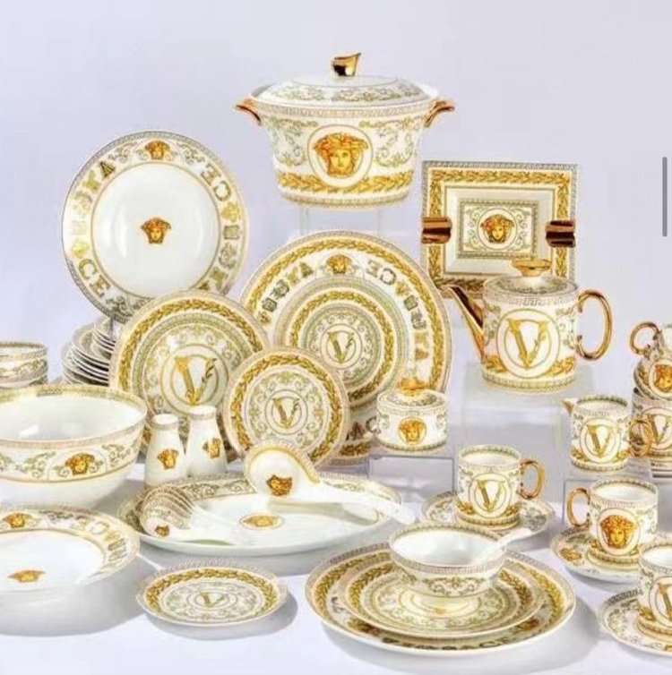  Versace Dinner set of 58 pieces for 6 people - Versace Dinner set | Aleppo Gift UAE